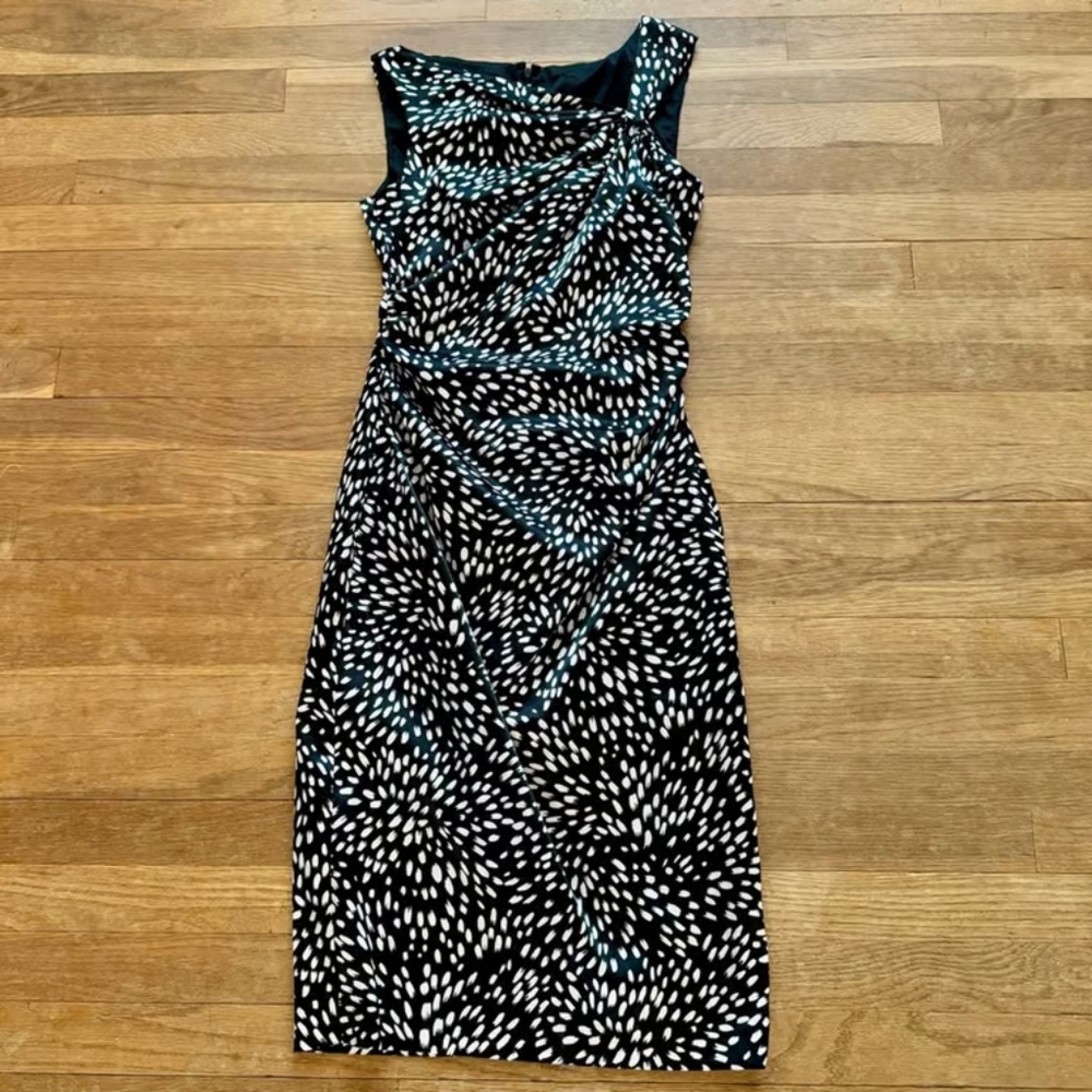 Elegant Black and White Patterned Dress